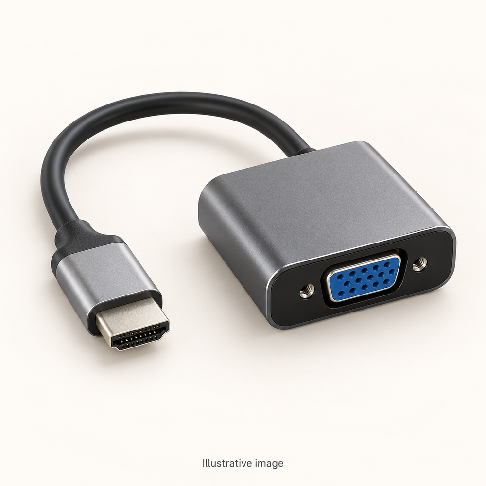Illustrative design render of Bridge — HDMI to VGA Adapter; actual product may differ.