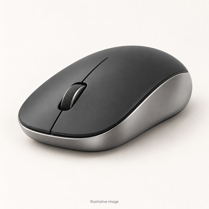 Illustrative design render of Click Air — Compact Wireless Mouse; actual product may differ.