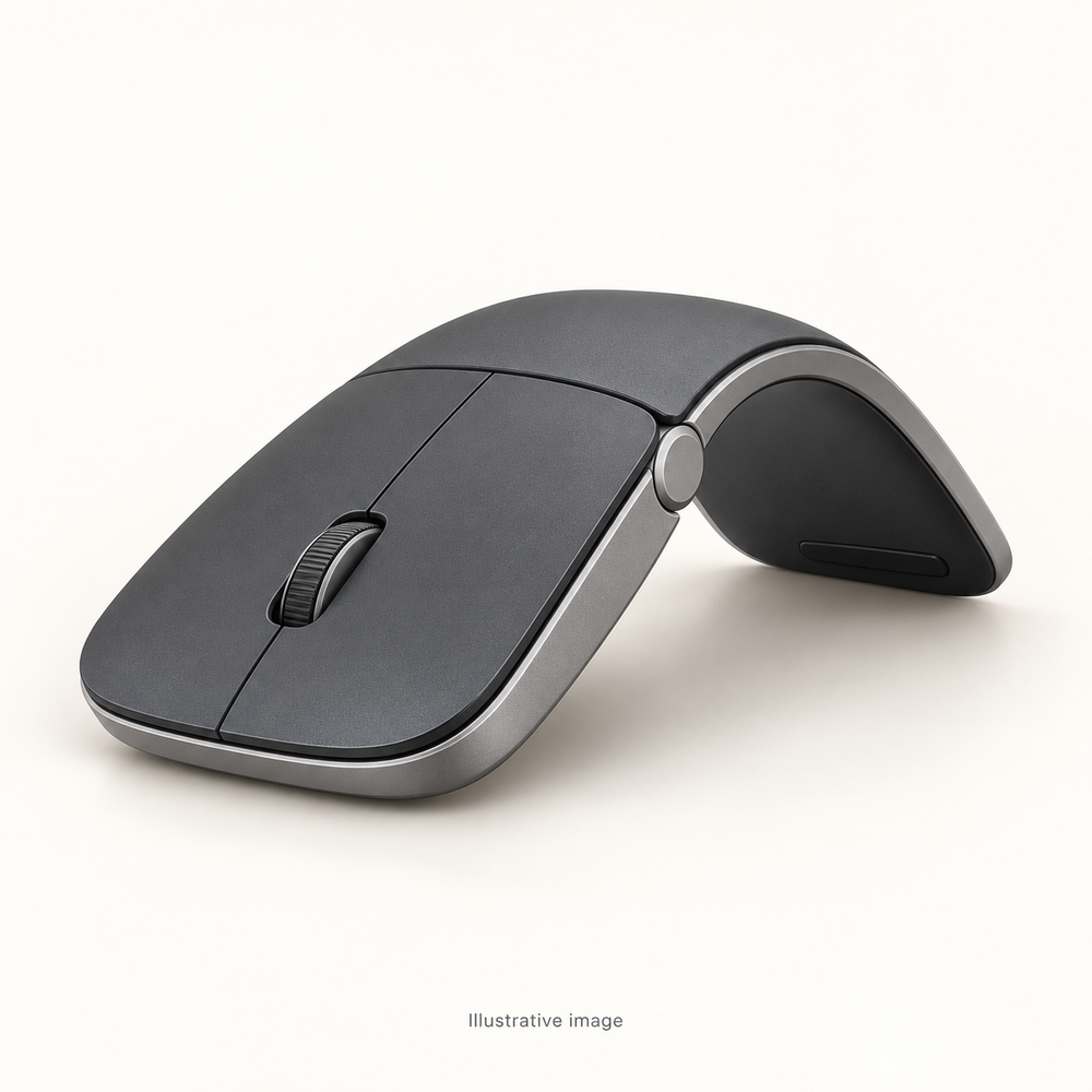 Illustrative design render of Click Fold — Foldable Travel Mouse; actual product may differ.