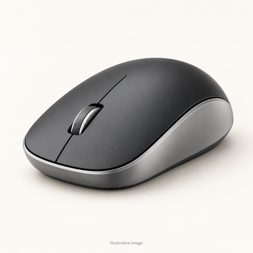 Illustrative design render of Click Recharge — Rechargeable Mouse; actual product may differ.