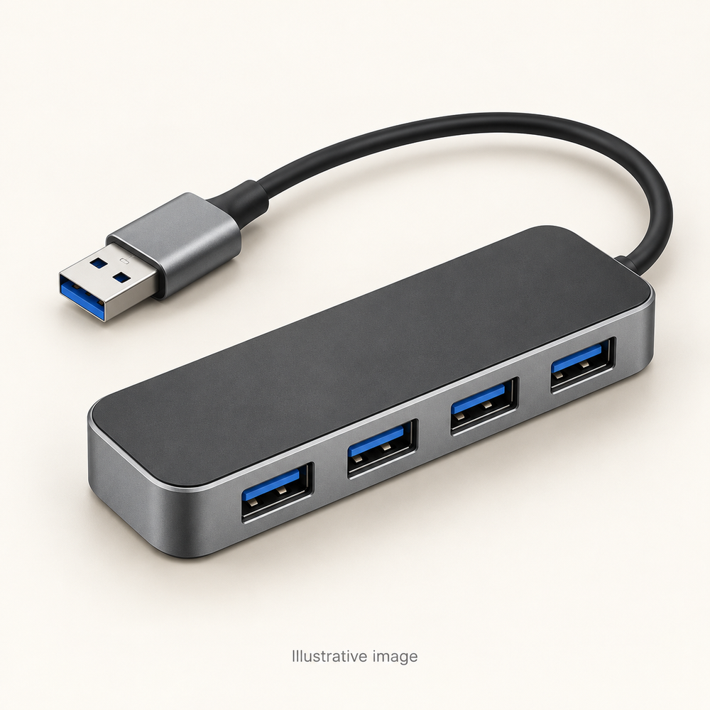 Illustrative design render of Connect 4 — USB-A Hub; actual product may differ.