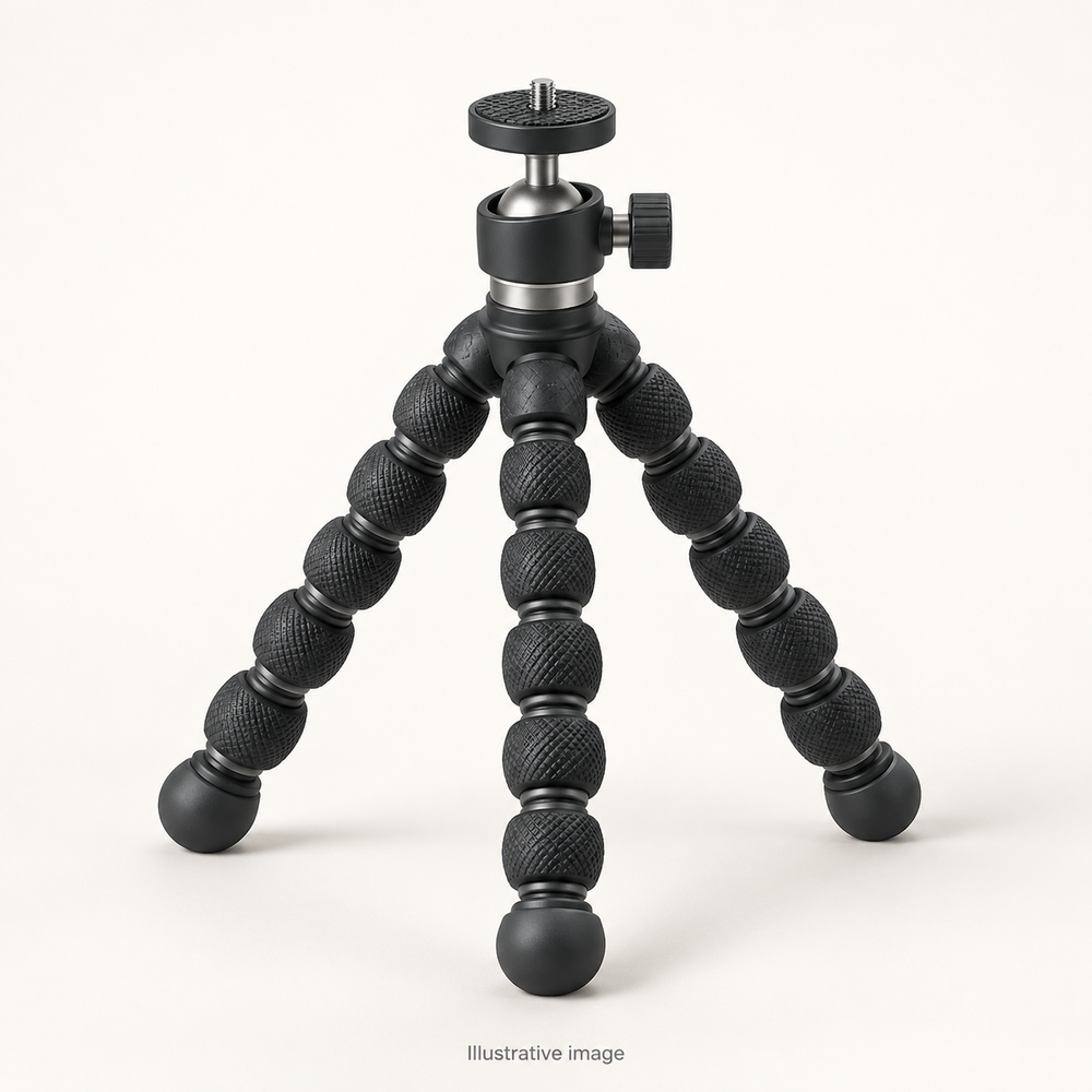 Illustrative design render of Flex — Flexible-Leg Tripod; actual product may differ.