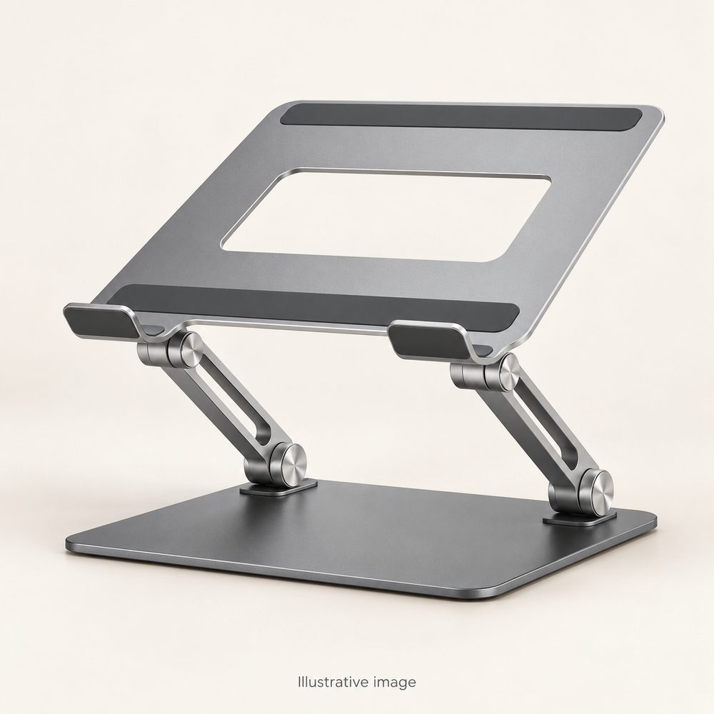 Illustrative design render of Lift — Height-Adjustable Laptop Stand; actual product may differ.