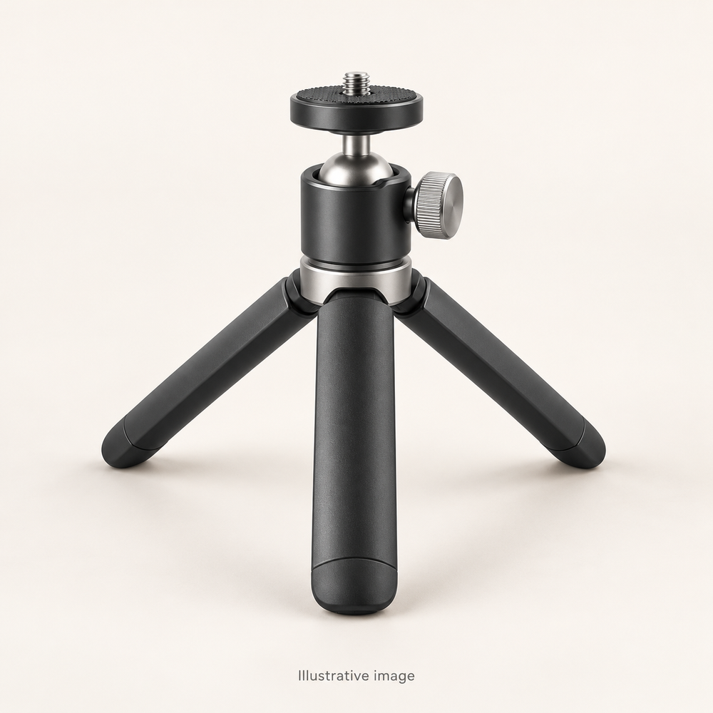 Illustrative design render of Pocket — Mini Tabletop Tripod; actual product may differ.