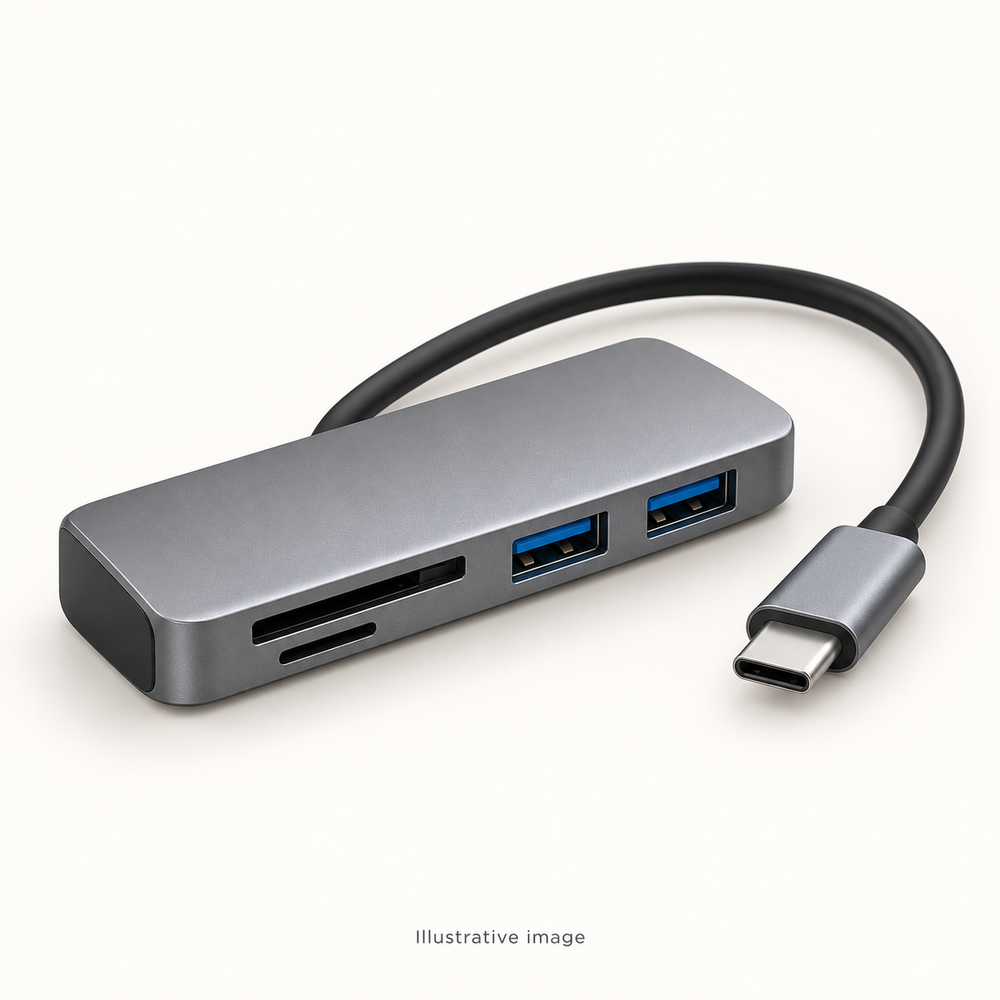Illustrative design render of Read — USB Card Reader and Hub; actual product may differ.