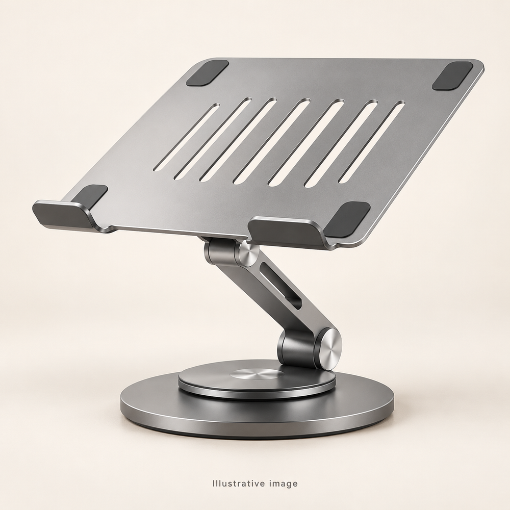 Illustrative design render of Twist — Rotating Metal Laptop Stand; actual product may differ.